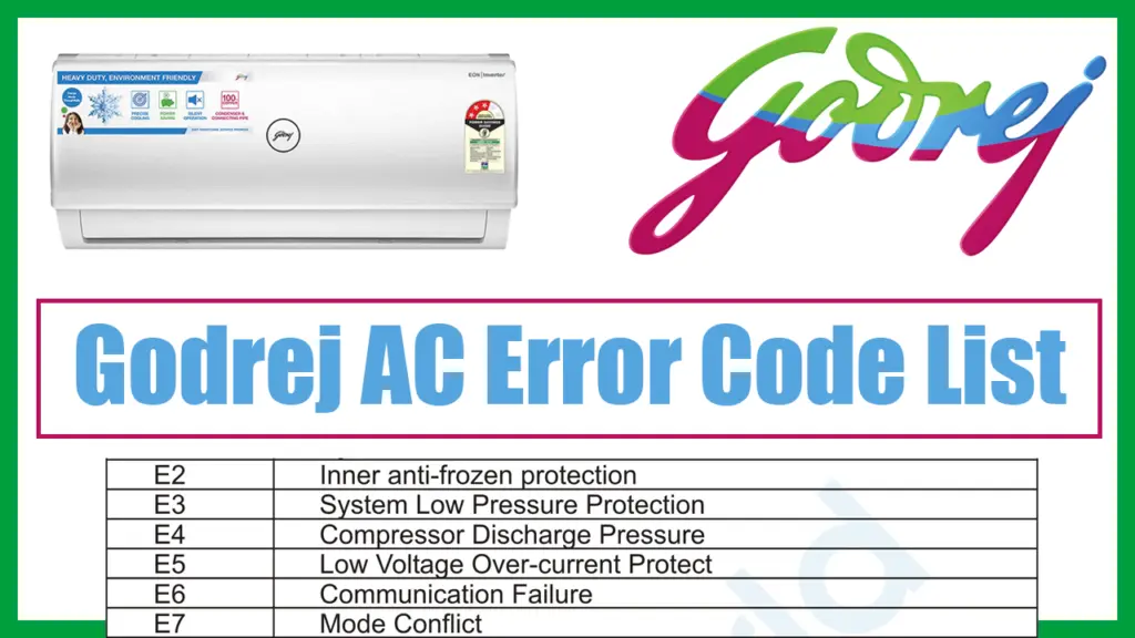 Godrej AC Error Codes and Troubleshooting