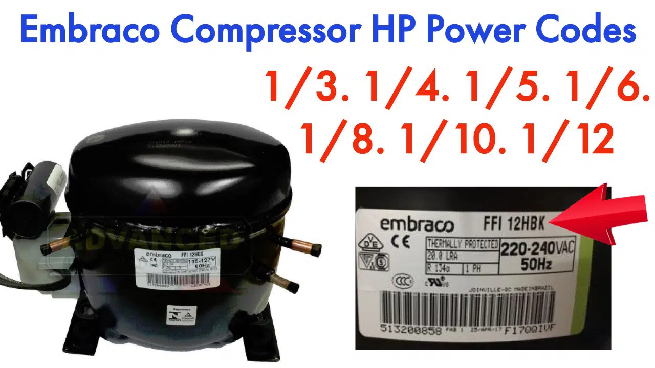Embraco Compressor HP Codes