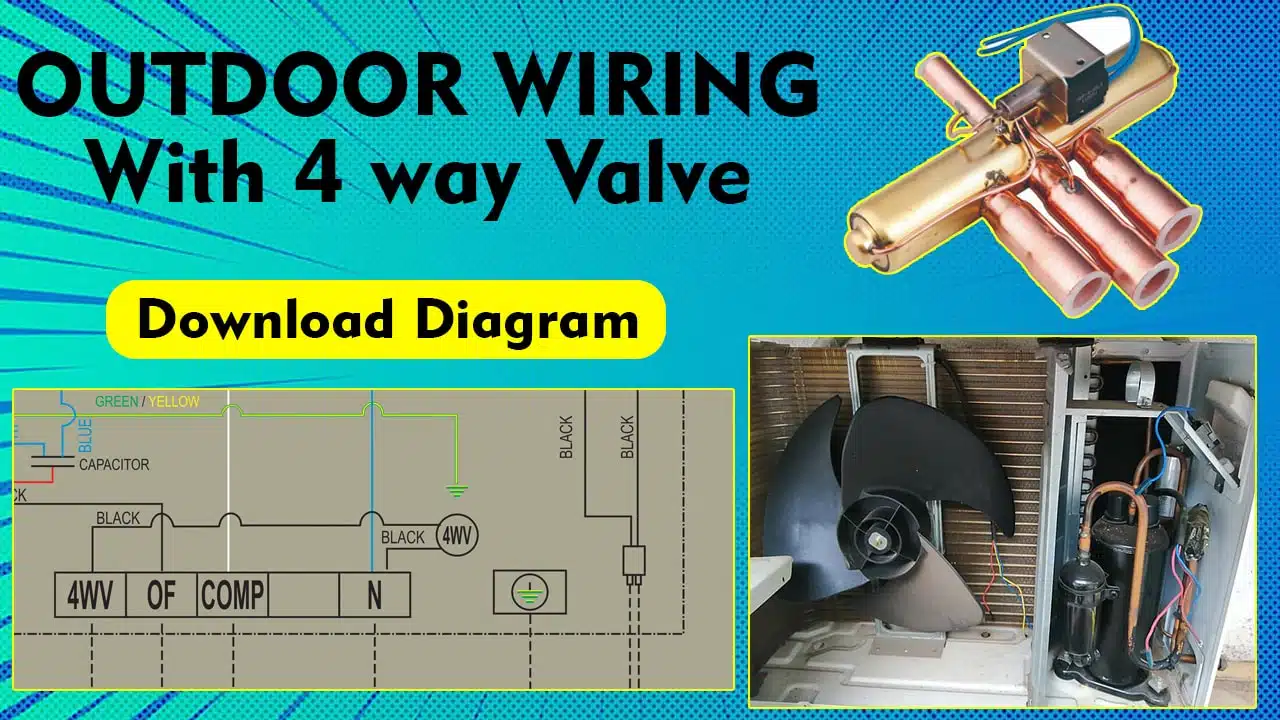 AC Outdoor wiring with 4 way valve diagram