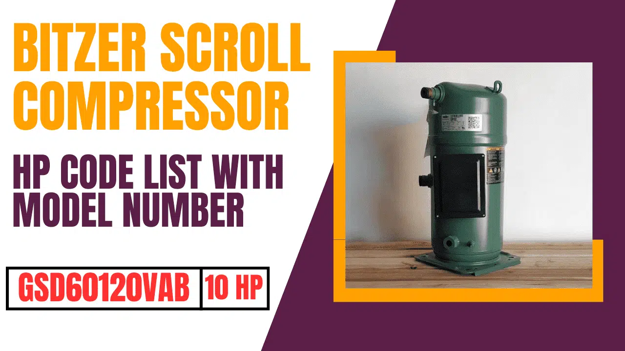 Bitzer Scroll Compressor HP code list with model Number