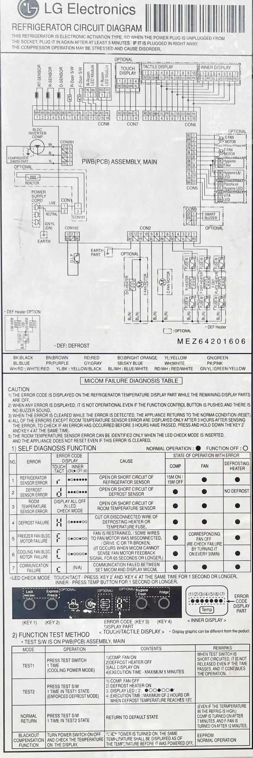 LG no frost LT1822BBVI Circuit diagram
